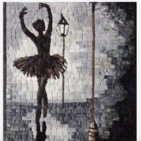 LX Stone Custom-Made Black Marble Mosaic Figure Artistique Décoration Murale Carrelage Dalle Polie pour Sol Utilisation Techniques Naturelles