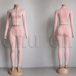 Ensemble 2 pièces Y2K pour femme 2026 : Veste à capuche zippée et pantalon de yoga évasé, style streetwear avec logo en strass - Product Image 4
