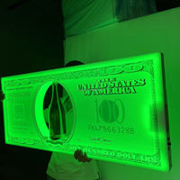 LED SIGN KING Sparklers Présentoir Glorificateur de Bouteilles en Acrylique, design Billet de 100 Dollars, Personnalisable, DIY, Rechargeable, pour Présentation de Vin, RVB Multicolore