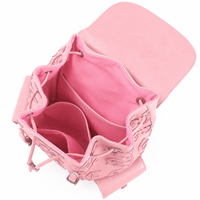 Mochila Plegable Personalizada de Cuero PU Ligero para Mujer, Cierre de Solapa con Cremallera, Bolsillos Laterales, Gran Capacidad, Fabricante OEM ODM, MOQ Bajo
