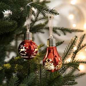 Boules de Noël suspendues très vendues, de haute qualité, en forme de lampe, décoration festive, boule de neige rouge peinte - Product Image 3