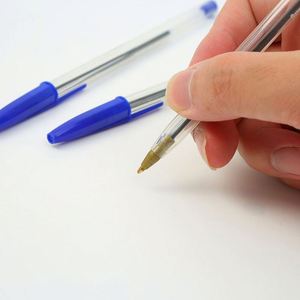Stylo bille en plastique de 1,0 mm facile à écrire, idéal pour les étudiants, fournitures scolaires, 3 couleurs, vente en gros - Product Image 3