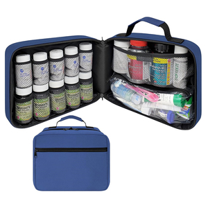 Trousse de premiers secours résistante aux chocs, grande trousse de rangement pour médicaments, sac organisateur de pilules à 10 compartiments - Product Image 1