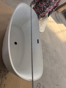 <span class=keywords><strong>Baignoire</strong></span> autoportante ovale CUPC pour bain intérieur, noire, avec vidange à débordement et massage par remous - Product Image 2