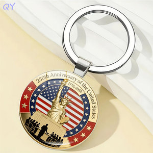 Llavero Metálico con Moneda de la Estatua de la Libertad, Recuerdo Personalizado para el Festival de Aniversario QY - Product Image 1