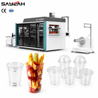 Machine de thermoformage entièrement automatique pour gobelets et couvercles en PET, PP, PS, machine de fabrication de gobelets en plastique jetables