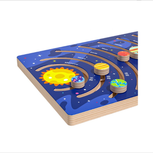 Giocattoli in Legno, Tavola 3D dei Pianeti, Sistema Solare in Legno con Otto Pianeti, Tavola Educativa per l'Apprendimento - Product Image 2