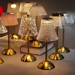 Home Decor Luxury Modern Metal Wireless Night <strong>Light</strong> USB Rechargeable 3-Color Touch Control Dimming Gold Crystal Wedding <strong>Table</strong> - Product Image 2