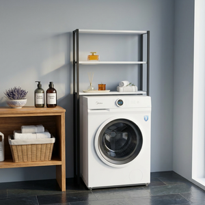 Étagère de rangement métallique à 3 niveaux pour machine à laver/sèche-linge, organisateur de chaussures détachable, gain de place, étagère de toilette, étagère pour maison et jardin - Product Image 2