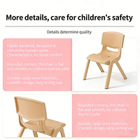 Juego de Muebles Modernos y Duraderos para Aula de Jardín de Infancia y Preescolar, Mesas y Sillas de Plástico Coloridas con Respaldo Curvo y Reforzado