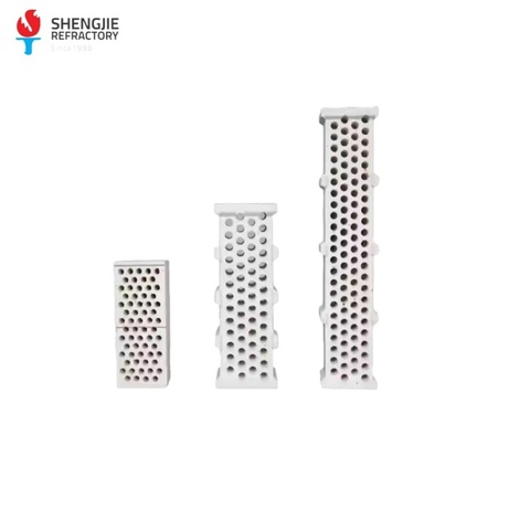 High Alumina Bricks Corundum Mullite Ceramic Honeycomb Refractory Baffle Brick Refractory Material