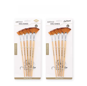 Bview Art <span class=keywords><strong>Pinceau</strong></span> de <span class=keywords><strong>peinture</strong></span> à l'<span class=keywords><strong>huile</strong></span> <span class=keywords><strong>Pinceau</strong></span> en forme d'éventail Lot de 5 brosses à poils en nylon - Product Image 1