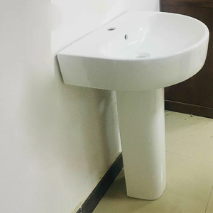 Lavabo con pedestal de la colección urbana Moon Basin, ideal para baño, con pedestal individual, para sanitarios y WC. - Product Image 3