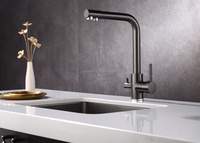 Grey Gun Kitchen PVD Purificateur d'eau potable avec filtre Systèmes de filtration d'eau Éviers Robinets de pulvérisation à tirette pour robinets de maison