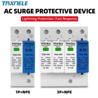Parafoudre AC Mini Rail DIN 1P+NPE 3P+NPE 40KA T1 T2 385V 275V 255V pour usage domestique, protection contre les surtensions basse tension