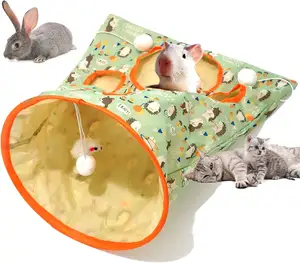 Que contiene papel de sonido Túnel plegable para gatos Suministros para mascotas Juguete con sonido para gatos para bucear en la bolsa de túnel de bolsillo