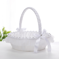Cadeaux de mariage pour fête nuptiale fournitures de décoration motif fleur rose grande taille ruban arc femmes filles panier de mariage fleurs