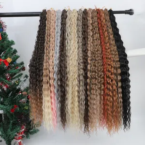 Zyr Deep Twist Crochet Tóc Tổng Hợp Bện Mở Rộng 30Inch Nước Sóng Tóc Afro Lọn Tóc Cho Phụ Nữ Blonde 350 27/613