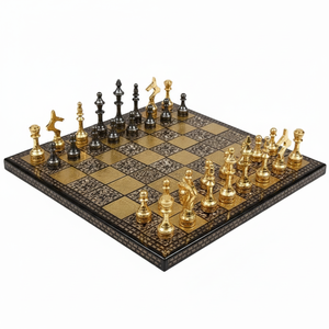 Tendance métal jeu d'échecs ensemble de haute qualité à la main en métal jeu d'échecs pour salon luxe échiquier Table décor 2025 - Product Image 1