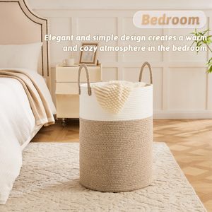 Cesto de Ropa Sucia Personalizado, Cesto de Ropa de Cuerda de Algodón Tejido de 60L para Decoración y Almacenamiento de Ropa Sucia y Juguetes - Product Image 5