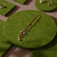 Ensemble de présentoirs à bijoux en feutre vert, organisateur en feutre artificiel pour bagues, colliers et boucles d'oreilles