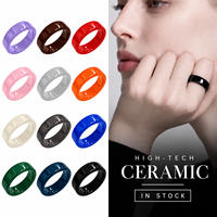 Bague plate en céramique haute technologie 6 mm Adi Jewelry, finition polie, minimaliste, unisexe, vente en gros de bijoux