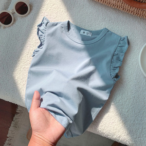 Nouvelle Arrivée – Hauts sans manches pour petites filles avec volants adorables, couleur bonbon, style princesse, T-shirt d'été - Product Image 1