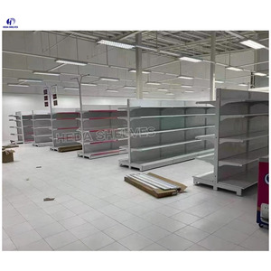 رفوف معدنية عالية الجودة متعددة الأنماط ذات وجهين بسعر المصنع، رفوف سوداء للسوبر ماركت - Product Image 4