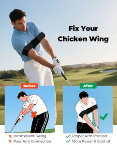 Bande de bras réglable pour entraînement de golf avec LOGO personnalisé, aide à la pratique du swing, pour la fixation de la position des bras, la formation de la mémoire musculaire et le contrôle de la trajectoire du swing - Product Image 3