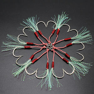 Haute qualité japon aider gabarit gabarit crochet mer bateau pêche en acier inoxydable plaque <span class=keywords><strong>de</strong></span> <span class=keywords><strong>fer</strong></span> Double crochet avec crochet pivotant en soie brillante - Product Image 2