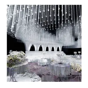 Dreamly Wedding Bead Curtain Stage soffitto Crystal soffitto Bead drappery puntelli di nozze