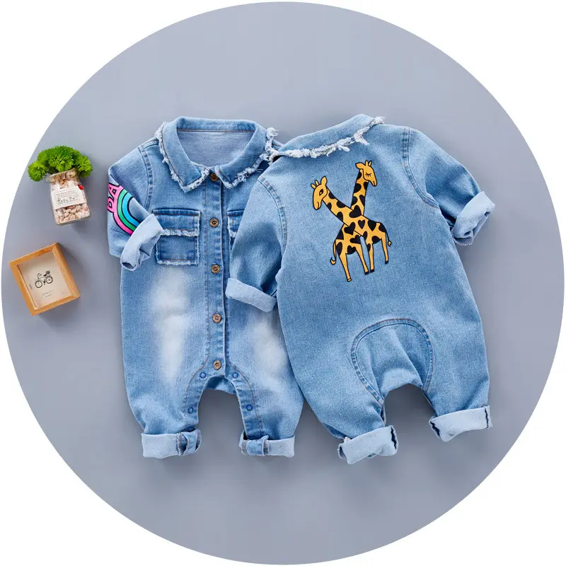 Bulk Buy Infant Clothes Baby Cute Long Sleeve Denim Blank Romper From China