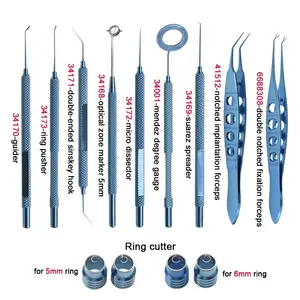 Titanium Alloy Corneal Ring Set Double Notched Fixation Forceps for Ophthalmic Instrument