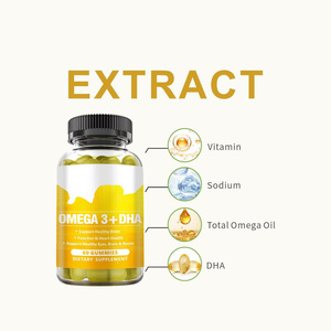 Gummies Omega <span class=keywords><strong>3</strong></span> DHA à 60 unités, haute pureté, les plus vendues, personnalisables en usine, en gros, sous marque privée, pour complément alimentaire adulte - Product Image 2