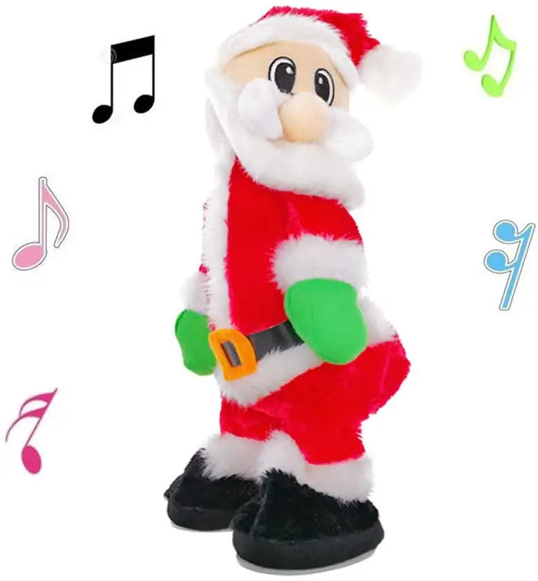 Custom Santa Claus Electric Toy, Christmas Musical Doll Dancing and Singing Christmas Plush Swing