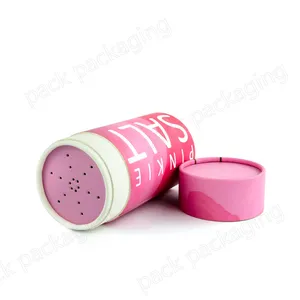 Biodegradable Kraft Cardboard Cosmetic Bath Salt Packaging Shaker Tube