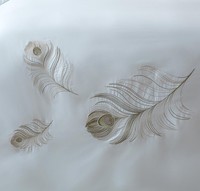 Ensemble de Draps de Lit de Luxe en Tissu Brodé Personnalisé à Motif Uni pour la Maison