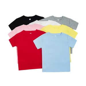 Factory Price 100% Cotton Infant New Born Baby Child Solid Color 100% Cotton Short Sleeves T-shirt