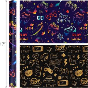 Papel de regalo holográfico con temática de controlador de videojuegos, 46.8 pies cuadrados, papel de regalo para niños de cumpleaños - Product Image 3