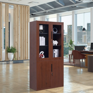 Modern Wood Grain Vintage Storage Filing Cabinets with Steel <b>Transfer</b> Print Design for Home Office Workshop School Hotel Use - Product Image 1