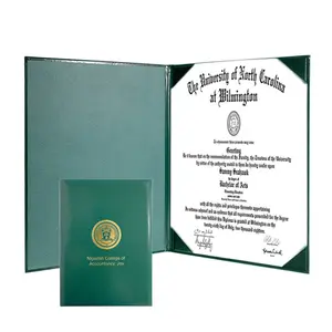 Mịn da logo tốt nghiệp A4 trường giấy chứng nhận bìa cho tốt nghiệp