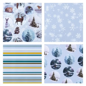 Custom Eco-Friendly Recyclable Christmas Themed Gift <b>Wrap</b> <b>Paper</b> <b>Roll</b> 100GSM Double Sided Coated Art <b>Paper</b> Tree Snowflake Deer - Product Image 2