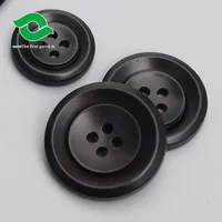 Kancing Resin Plastik Desain Unik Persegi Panjang Lapisan Ramah Lingkungan Manik-Manik Dekorasi 2 Lubang Flatback Hitam Kopi Putih Mantel