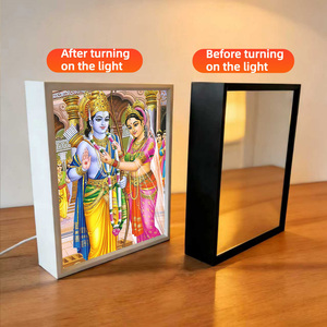 Juego de Regalo de Estatuas de ABS con Control Táctil Personalizado con Ídolos de Guru Nanak y el Señor Shiva, Tema del Templo Dorado, Artículo Novedoso con LED - Product Image 2