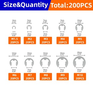Custom 304 Stainless Steel DIN 6799 E-Type Retaining Ring Circlips for Shafts - Product Image 5