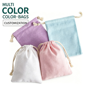 Small CanvaAdjustable Custom Size 19cm*28cm Drawstring Canvas <b>Bag</b> Custom Draw <b>String</b> Cord Accessory Custom Color Draw <b>String</b> <b>Bag</b> - Product Image 2