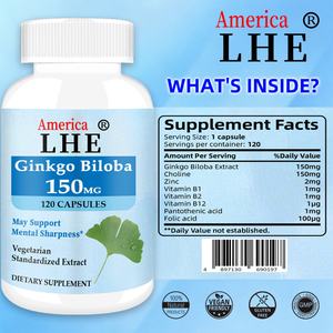 Suplemento de Ginkgo Biloba en Cápsulas, Extracto de Ginkgo Biloba de Alta Potencia, Favorece la Función Cerebral, 150 mg, 120 Cápsulas, ¡Oferta! - Product Image 4