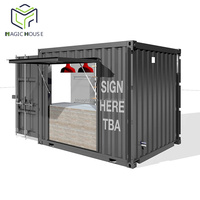Maison Magique Conteneur Préfabriqué de 10 pieds, Pack Plat Mobile, Conception Modulaire, Kiosque de Conteneur de Café à Faible Coût pour Centre Commercial
