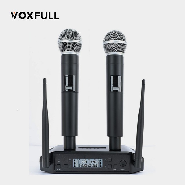 Glxd4 Cheap Price Uhf Dual Channel Handheld Dynamic Long Range Wireless Microphone for Shur