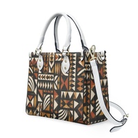 Sac à main léger personnalisé en PU pour femme, motif géométrique original, sac à poignée supérieure en noir et blanc, tailles S, M, L